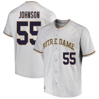 Davis Johnson Replica Gray Youth Notre Dame Fighting Irish Performance Baseball Jersey