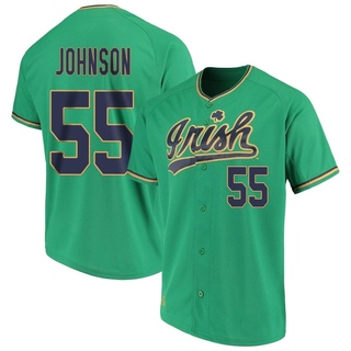 Davis Johnson Replica Green Men's Notre Dame Fighting Irish Performance Baseball Jersey