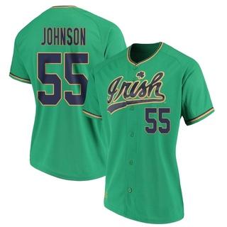 Davis Johnson Replica Green Women's Notre Dame Fighting Irish Performance Baseball Jersey