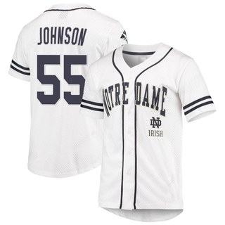 Davis Johnson Replica White Men's Notre Dame Fighting Irish Colosseum /Navy Free Spirited Baseball Jersey