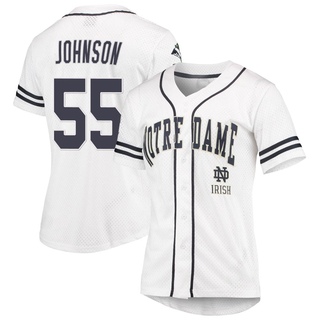 Davis Johnson Replica White Women's Notre Dame Fighting Irish Colosseum /Navy Free Spirited Baseball Jersey
