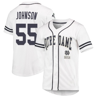 Davis Johnson Replica White Youth Notre Dame Fighting Irish Colosseum /Navy Free Spirited Baseball Jersey