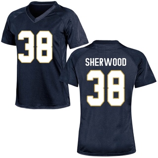 Davis Sherwood Game Navy Blue Women's Notre Dame Fighting Irish Football Jersey