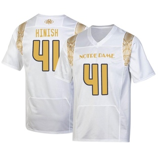 Donovan Hinish Replica White Men's Notre Dame Fighting Irish 2022 Shamrock Series Jersey