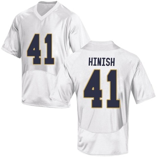 Donovan Hinish Replica White Men's Notre Dame Fighting Irish Football Jersey