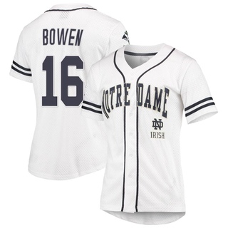 Drayk Bowen Replica White Women's Notre Dame Fighting Irish Colosseum /Navy Free Spirited Baseball Jersey