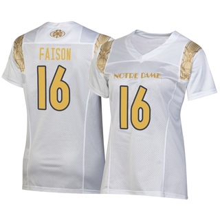 Dylan Faison Replica White Women's Notre Dame Fighting Irish 2022 Shamrock Series Jersey