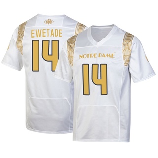 Ebenezer Ewetade Replica White Youth Notre Dame Fighting Irish 2022 Shamrock Series Jersey