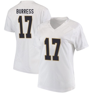 Elijah Burress Game White Women's Notre Dame Fighting Irish Football Jersey