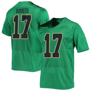 Elijah Burress Replica Green Men's Notre Dame Fighting Irish Football Jersey
