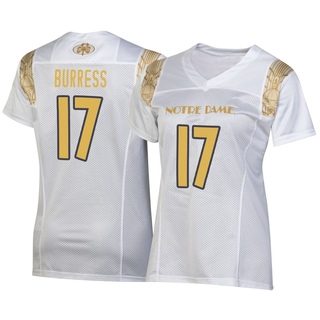 Elijah Burress Replica White Women's Notre Dame Fighting Irish 2022 Shamrock Series Jersey