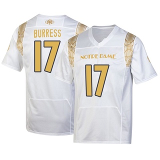 Elijah Burress Replica White Youth Notre Dame Fighting Irish 2022 Shamrock Series Jersey