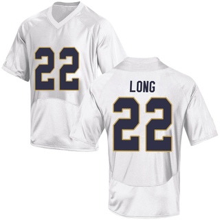Ethan Long Game White Youth Notre Dame Fighting Irish Football Jersey