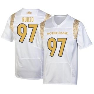 Gabriel Rubio Replica White Men's Notre Dame Fighting Irish 2022 Shamrock Series Jersey