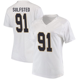 Gordy Sulfsted Replica White Women's Notre Dame Fighting Irish Football Jersey