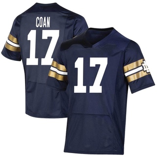 Jack Coan Premier Navy Men's Notre Dame Fighting Irish Replica 2021 Shamrock Series Football Jersey