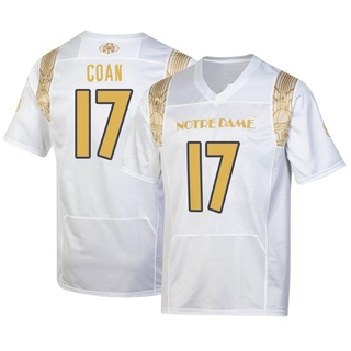 Jack Coan Replica White Youth Notre Dame Fighting Irish 2022 Shamrock Series Jersey
