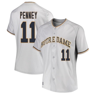 Jack Penney Replica Gray Women's Notre Dame Fighting Irish Performance Baseball Jersey