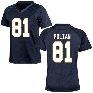 Jack Polian Game Navy Blue Women's Notre Dame Fighting Irish Football Jersey