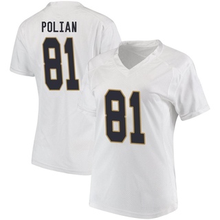 Jack Polian Replica White Women's Notre Dame Fighting Irish Football Jersey