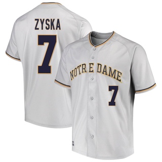 Jack Zyska Replica Gray Men's Notre Dame Fighting Irish Performance Baseball Jersey