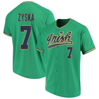 Jack Zyska Replica Green Men's Notre Dame Fighting Irish Performance Baseball Jersey