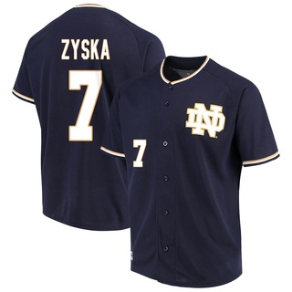 Jack Zyska Replica Navy Men's Notre Dame Fighting Irish Performance Baseball Jersey
