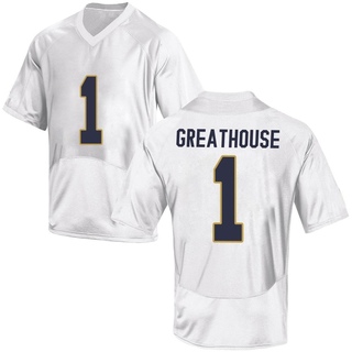 Jaden Greathouse Game White Youth Notre Dame Fighting Irish Football Jersey