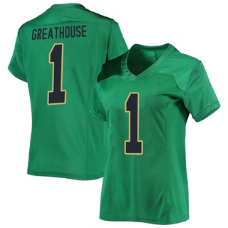 Jaden Greathouse Replica Green Women's Notre Dame Fighting Irish Football Jersey