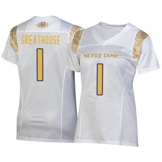 Jaden Greathouse Replica White Women's Notre Dame Fighting Irish 2022 Shamrock Series Jersey