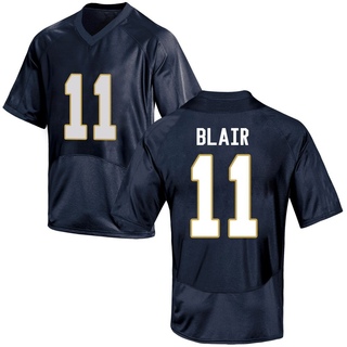Jadon Blair Game Navy Blue Youth Notre Dame Fighting Irish Football Jersey