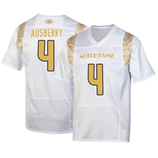 Jaiden Ausberry Replica White Men's Notre Dame Fighting Irish 2022 Shamrock Series Jersey