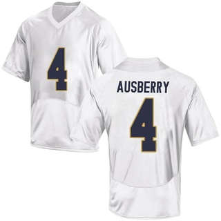 Jaiden Ausberry Replica White Men's Notre Dame Fighting Irish Football Jersey