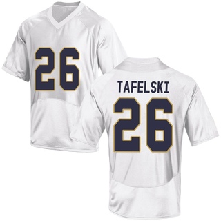 Jake Tafelski Replica White Men's Notre Dame Fighting Irish Football Jersey