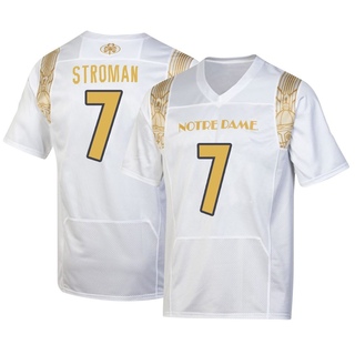 Jalen Stroman Replica White Men's Notre Dame Fighting Irish 2022 Shamrock Series Jersey