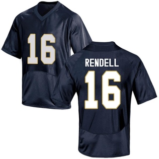 James Rendell Game Navy Blue Youth Notre Dame Fighting Irish Football Jersey