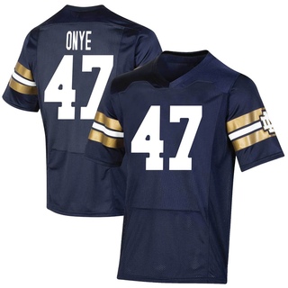 Jason Onye Premier Navy Youth Notre Dame Fighting Irish Replica 2021 Shamrock Series Football Jersey