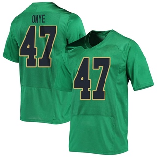 Jason Onye Replica Green Men's Notre Dame Fighting Irish Football Jersey