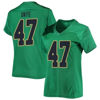 Jason Onye Replica Green Women's Notre Dame Fighting Irish Football Jersey