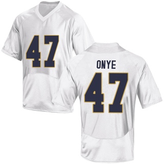 Jason Onye Replica White Youth Notre Dame Fighting Irish Football Jersey