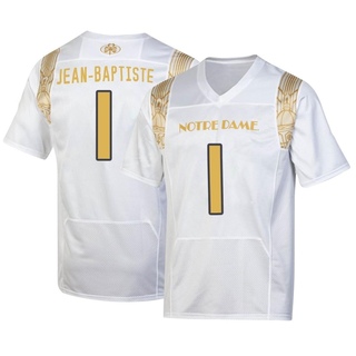 Javontae Jean-Baptiste Replica White Men's Notre Dame Fighting Irish 2022 Shamrock Series Jersey