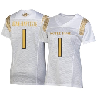 Javontae Jean-Baptiste Replica White Women's Notre Dame Fighting Irish 2022 Shamrock Series Jersey