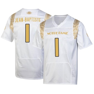 Javontae Jean-Baptiste Replica White Youth Notre Dame Fighting Irish 2022 Shamrock Series Jersey