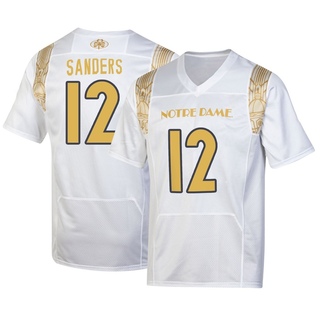 Jayden Sanders Replica White Men's Notre Dame Fighting Irish 2022 Shamrock Series Jersey