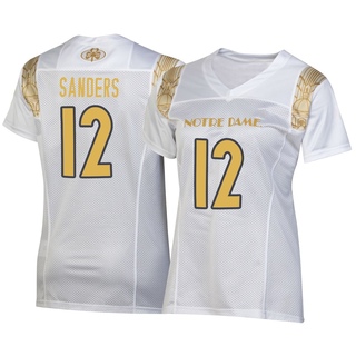 Jayden Sanders Replica White Women's Notre Dame Fighting Irish 2022 Shamrock Series Jersey