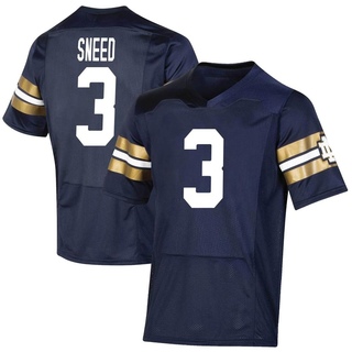 Jaylen Sneed Premier Navy Men's Notre Dame Fighting Irish Replica 2021 Shamrock Series Football Jersey