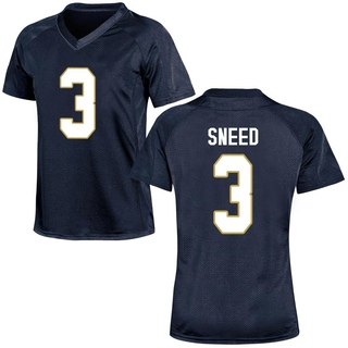 Jaylen Sneed Replica Navy Blue Women's Notre Dame Fighting Irish Football Jersey