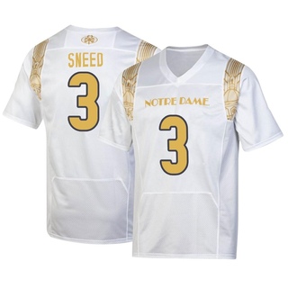 Jaylen Sneed Replica White Men's Notre Dame Fighting Irish 2022 Shamrock Series Jersey