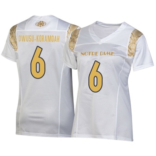 Jeremiah Owusu-Koramoah Replica White Women's Notre Dame Fighting Irish 2022 Shamrock Series Jersey