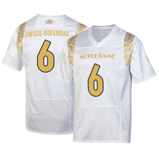 Jeremiah Owusu-Koramoah Replica White Youth Notre Dame Fighting Irish 2022 Shamrock Series Jersey